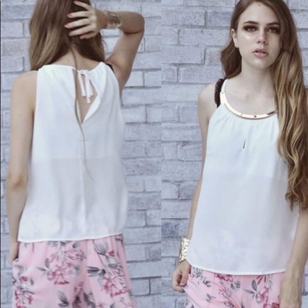 Threadzwear White with Gold Top